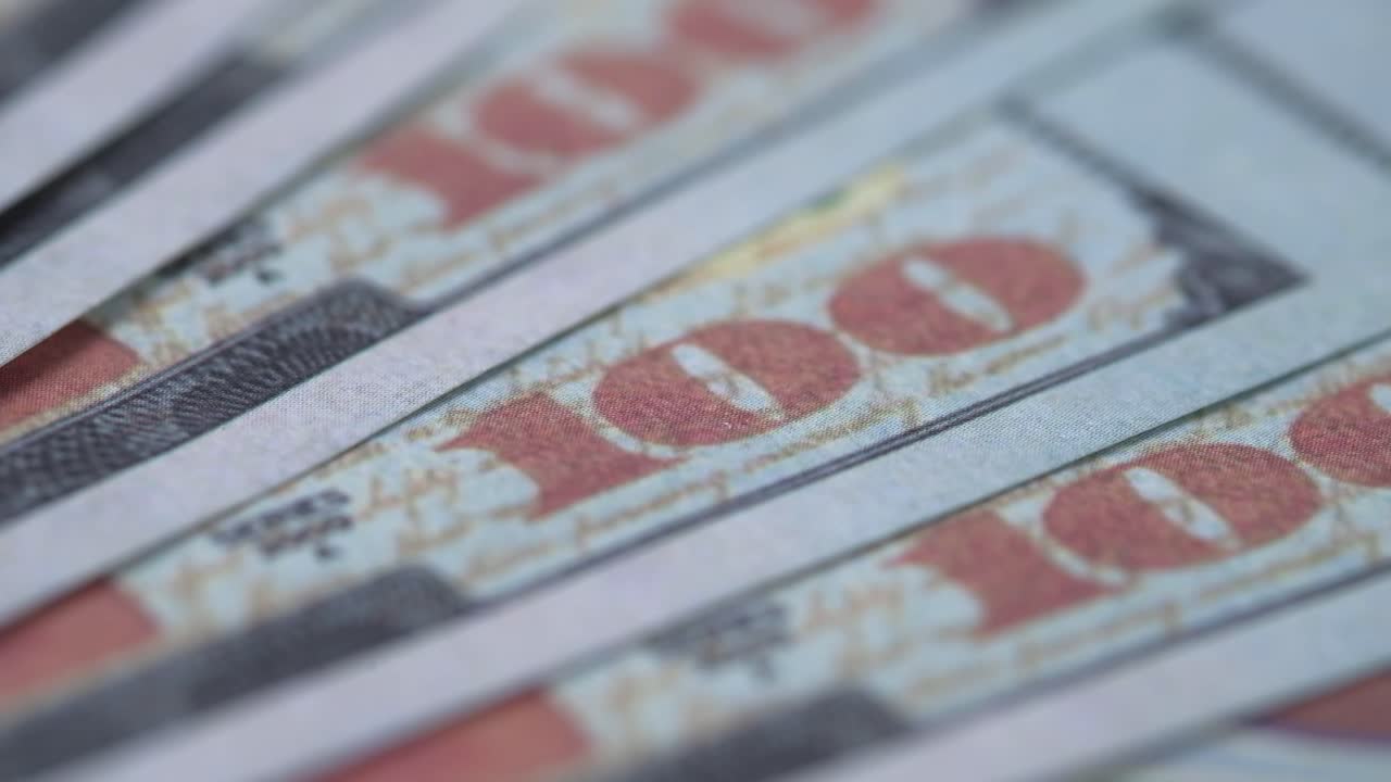 우리 100달러 지폐의 클로즈업