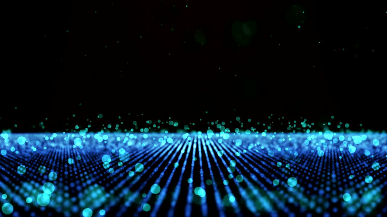 Animation ,motion abstract background with circle light blue and white moving and flicker particles. Backdrop of bokeh.  seamless.