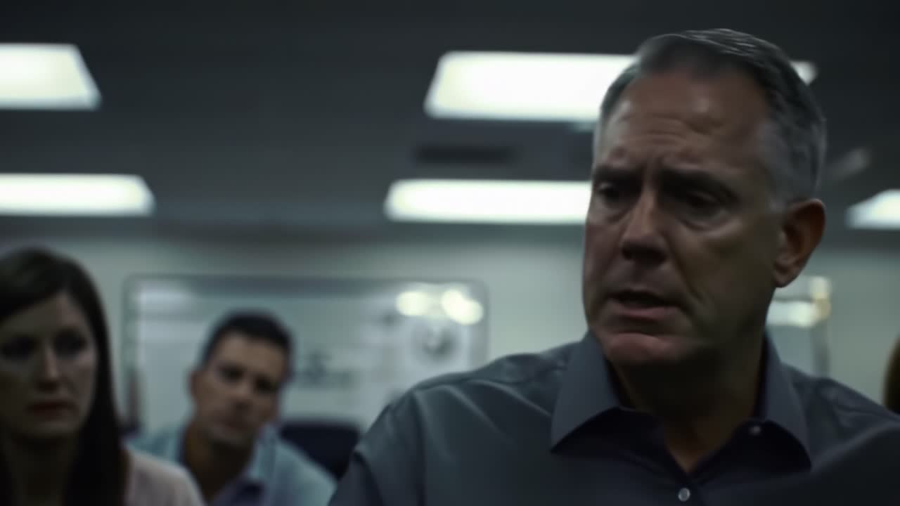 Intense Meeting in a Corporate Office Reveals Critical Decision-Making Moments