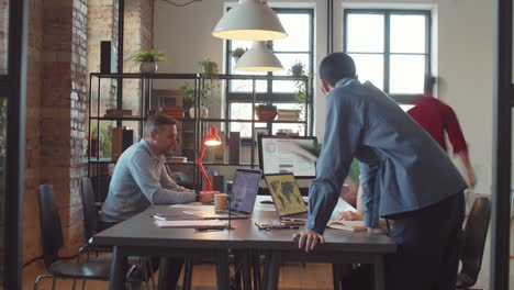 time lapse of business people working in open space office