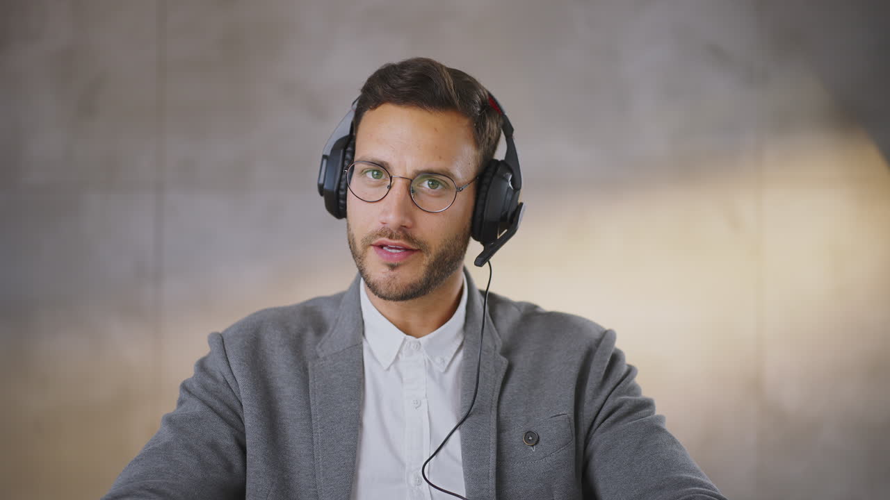 Businessman in a video call