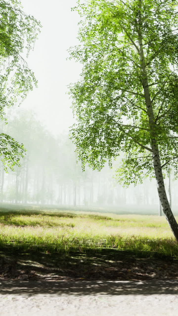안개가 가득한 숲길