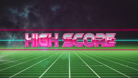 animation of high score text over shapes