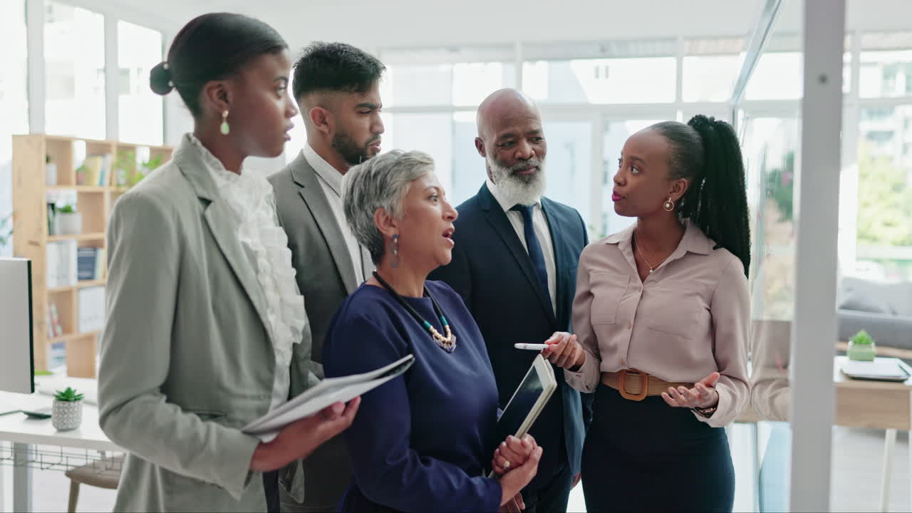 Business people, meeting and conversation