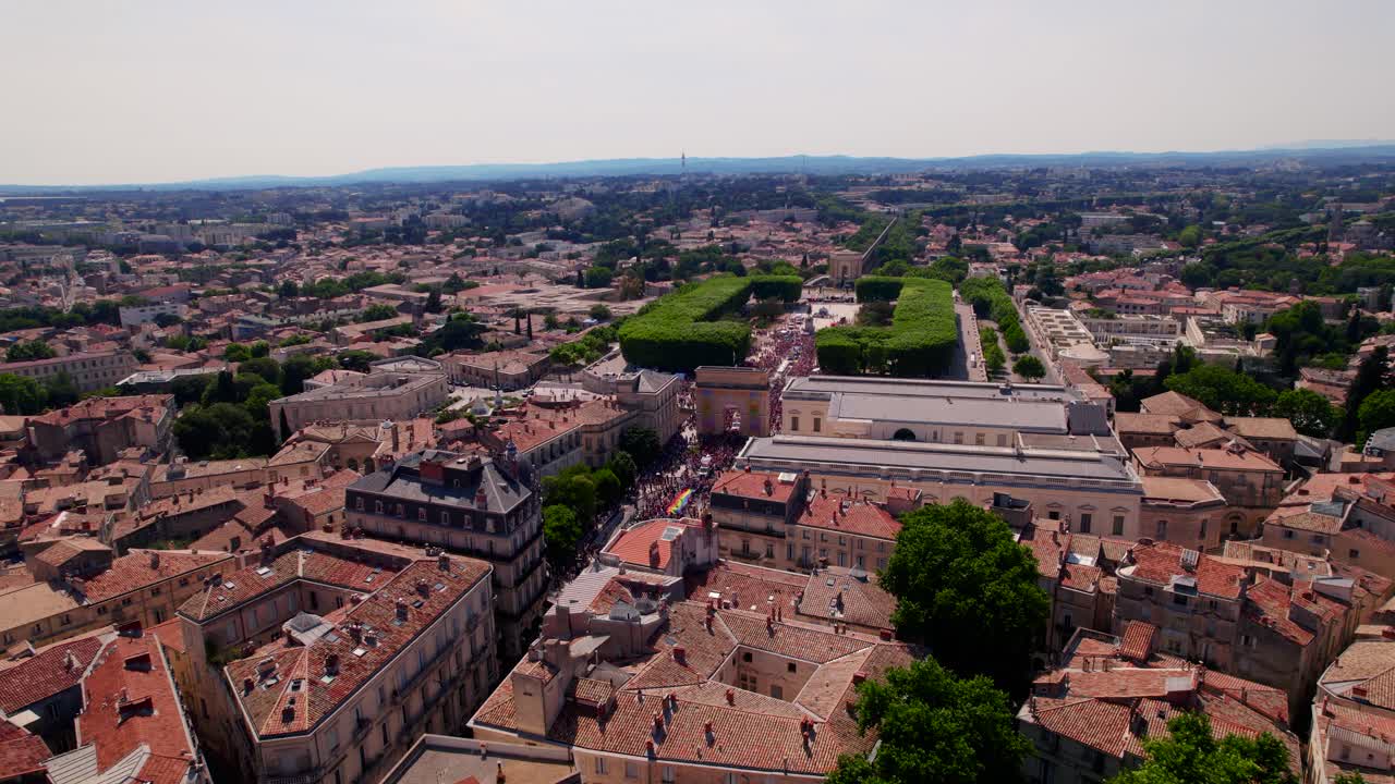 프랑스 의 몽펠리에 시 와 프라이드 마치 의 전망 - 공중 비행