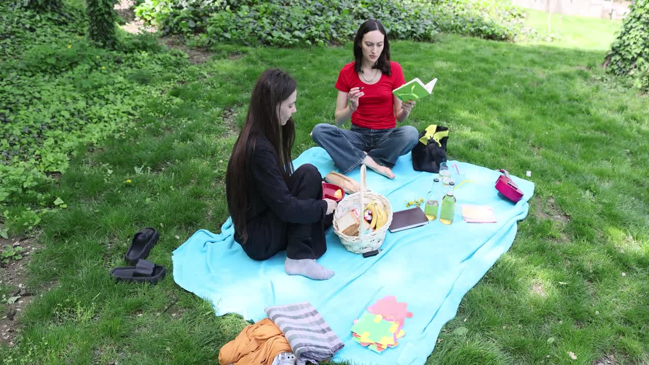 Women enjoying a picnic in the park