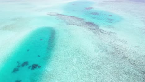 maldives island aerial footage , drone flu above coral reef in maafushi inhabited islands of kaafu atoll
