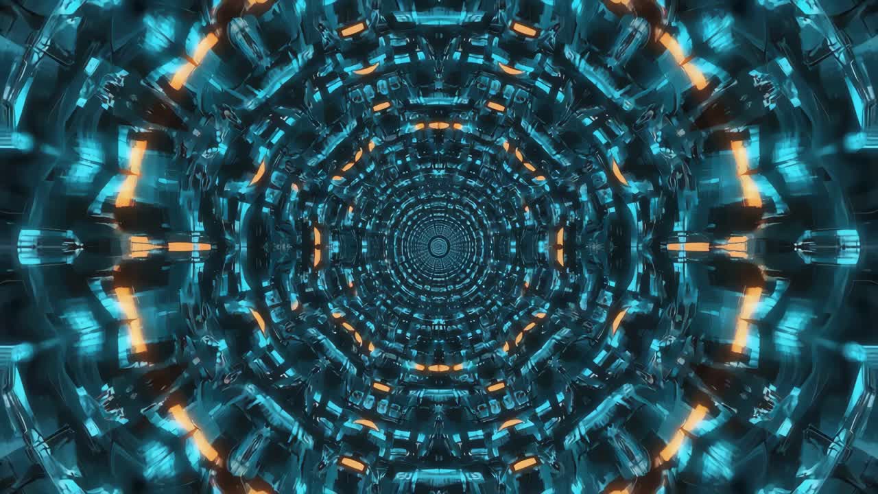 Abstract tunnel with futuristic geometric pattern