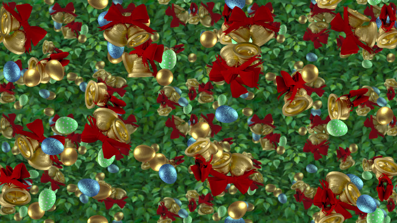 huevos de pascua campanas de fondo bucle azulejos girando