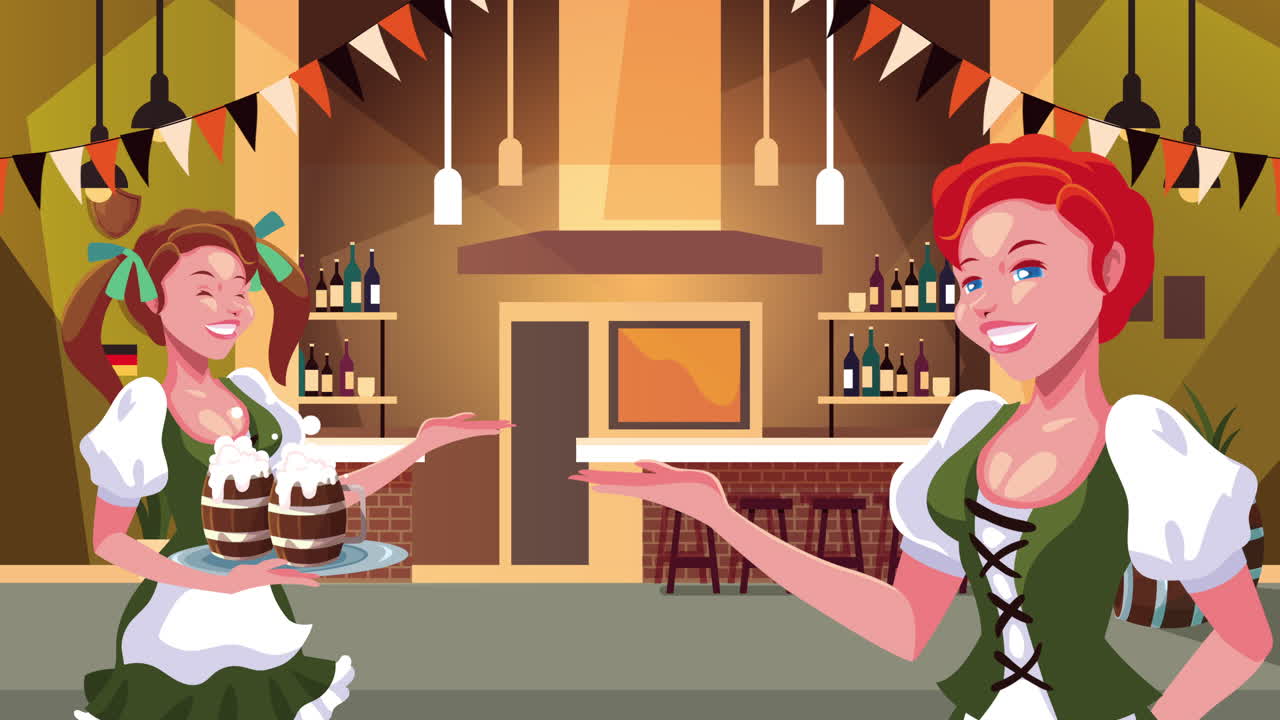 Oktoberfest Celebration at a Traditional German Beer Garden