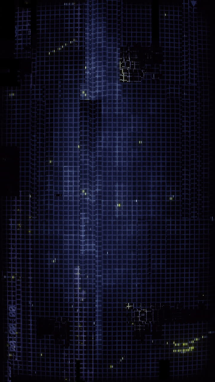 Dynamic Abstract Grid with Glowing Yellow and Blue Lights