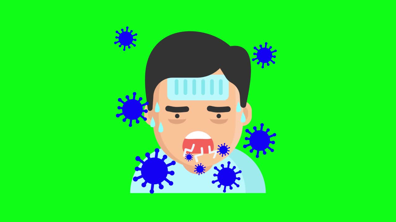 green screen, corona virus ,  infected patient