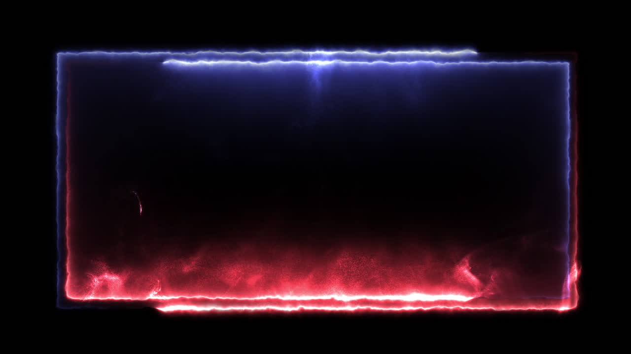 Glowing Plasma Ring Rotation Red Blue with Cinematic Smoke