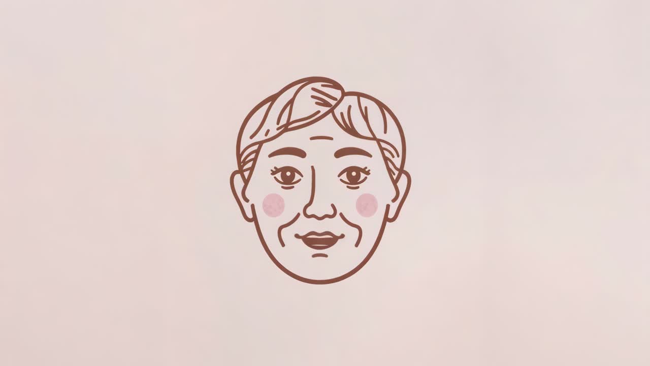 Cartoon Illustration of a Woman's Face
