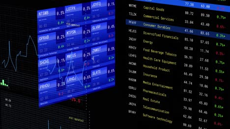 animation of financial data processing over screens