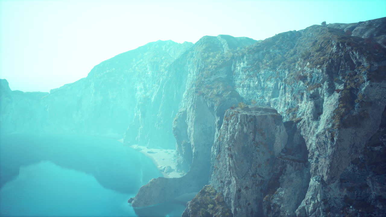 산맥 과 바다 의 놀라운 공중 풍경