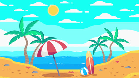 Escena de playa tropical
