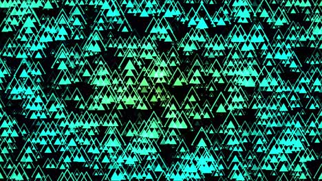 Abstract-geometric-background-of-green-and-yellow-triangles-animated-to-swell-and-move-for-title,-text,-copy-space,-stage-backdrop