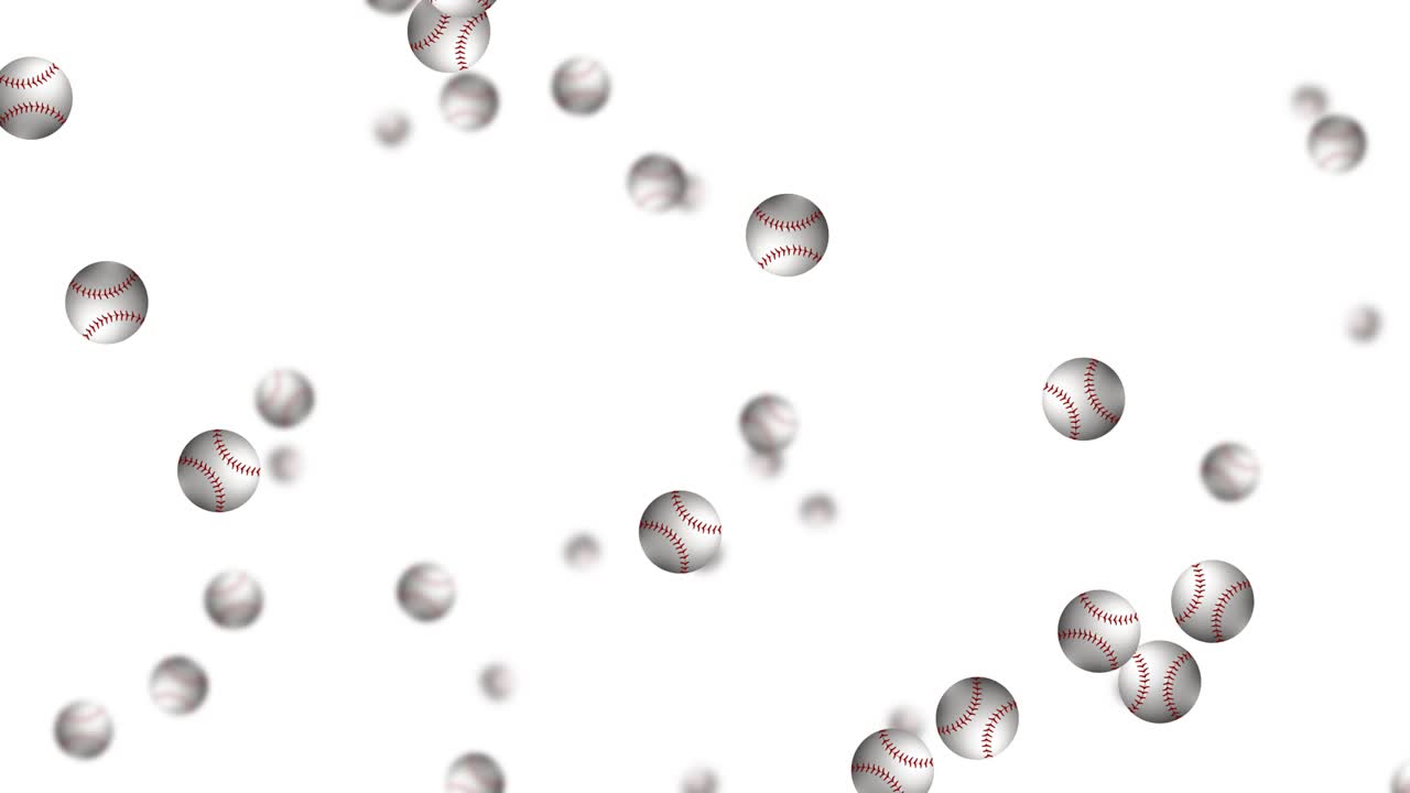 бейсбольные мячи движутся динамически на разноцветном фоне