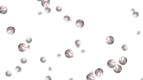 las bolas de béisbol se mueven dinámicamente en fondos de colores variados