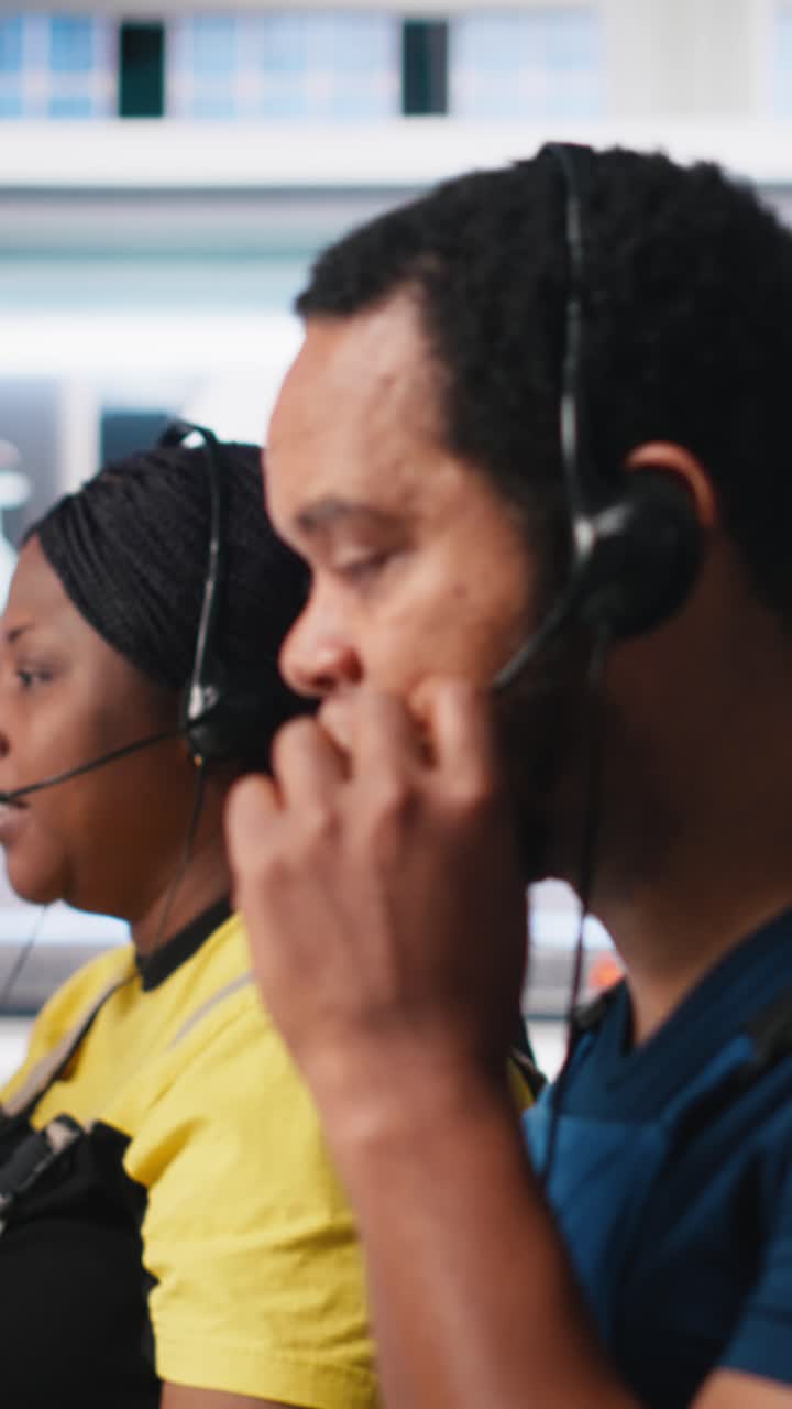 Vertical Video Engineer provides technical support via headset in solar panel factory