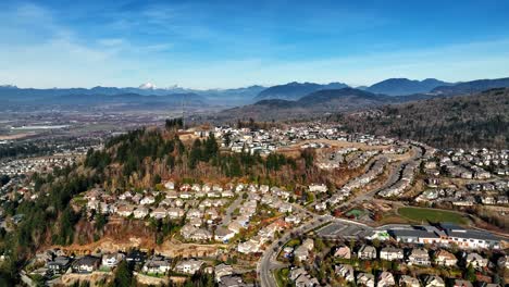 Aerial-Panorama-Of-Abbotsford-Residential-Neighborhood-In-Daytime