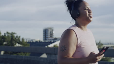 plus size speed walker exercising