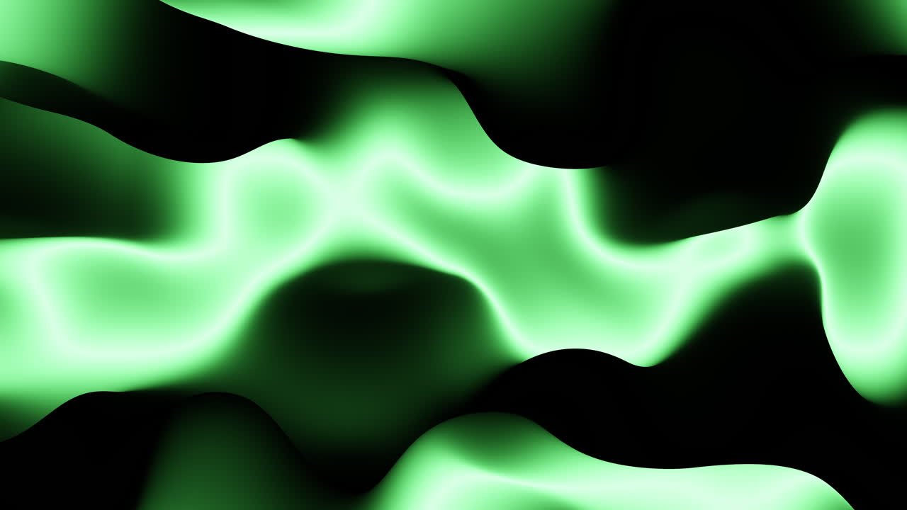 디지털 추상 예술: 검은색과 녹색 파동선 디자인
