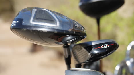 golf clubs close up