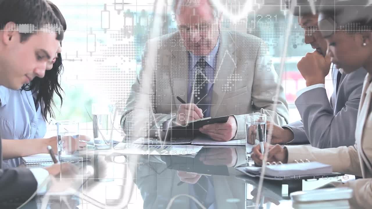 통계 및 금융 데이터 처리에 대한 다양한 비즈니스 사람들을 만나는 데