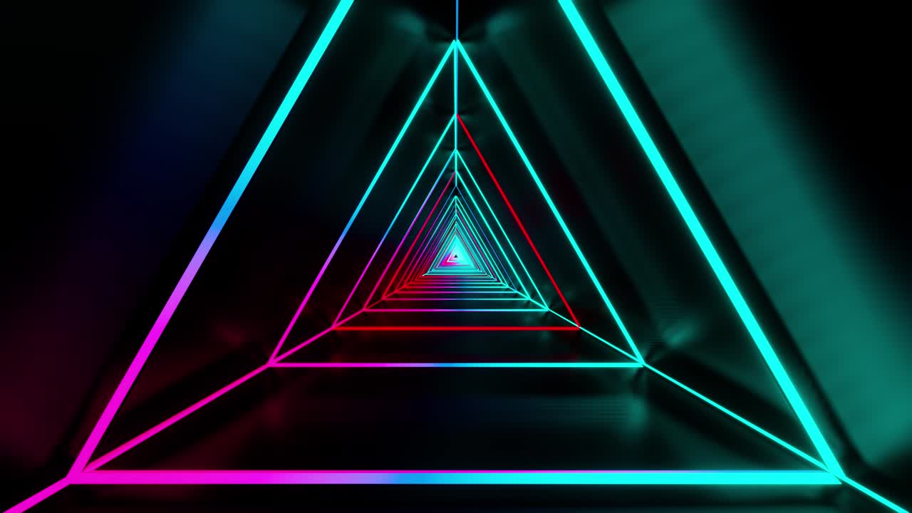 fondo geométrico abstracto, luz ultravioleta fluorescente, líneas de neón brillantes, espectro azul rojo rosa púrpura, iluminación moderna de colores, animación 4k, renderización 3d