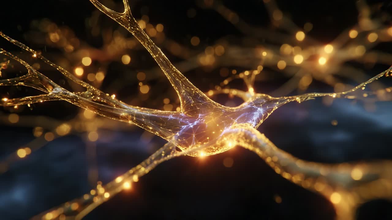 An Intricate Glimpse into Neural Connections Revealing the Dynamic and Luminous Nature of Neurons with Glowing Dendrites, Showcasing the Complexity of Neural Networks and their Interactions