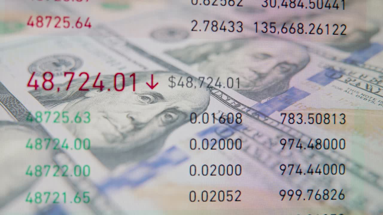 los índices bursátiles cambian con dólares en el fondo