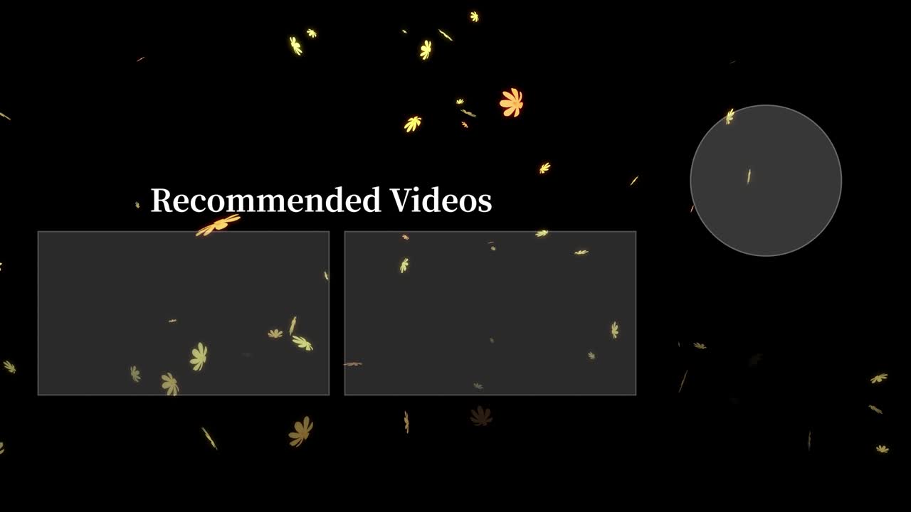 Cosmos flower particles end card ending screen motion graphics
