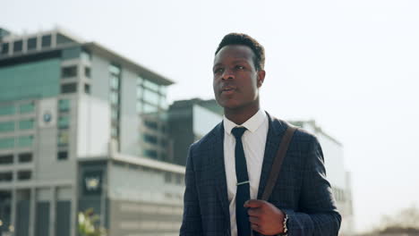 city, business and black man walking