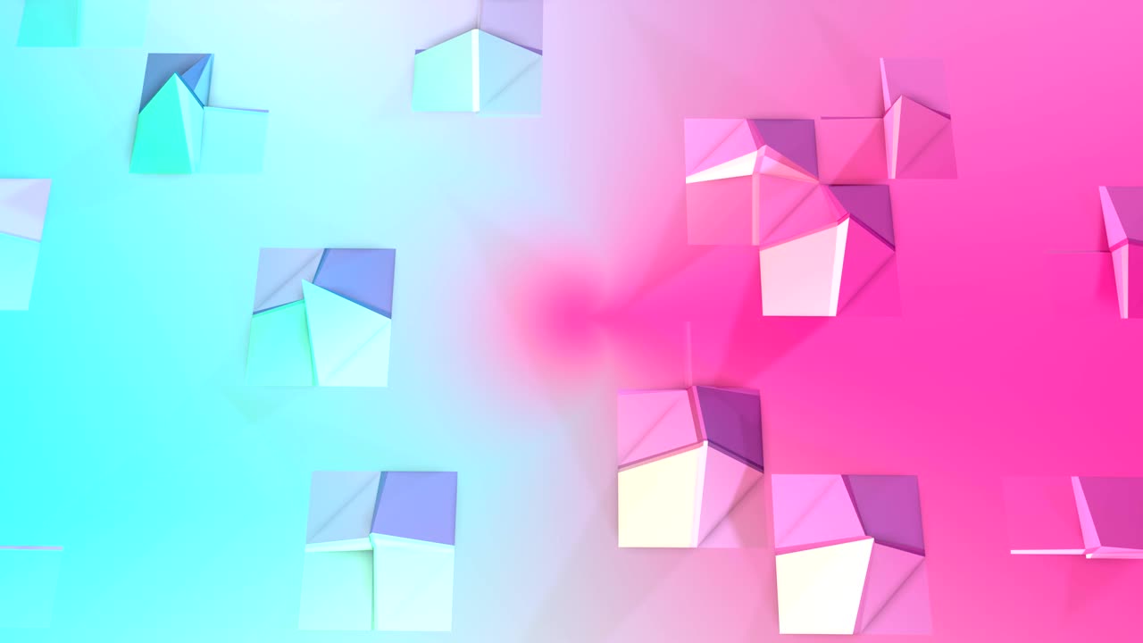 abstracto simple azul rosa baja poli superficie 3d como fondo de complejidad. suave bajo poli fondo de movimiento de desplazamiento de polígonos de color rosa azul puro. fondo de bucle sin costuras 4k fullhd con espacio de copia