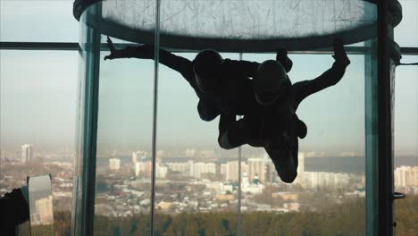 skydiving training in a wind tunnel