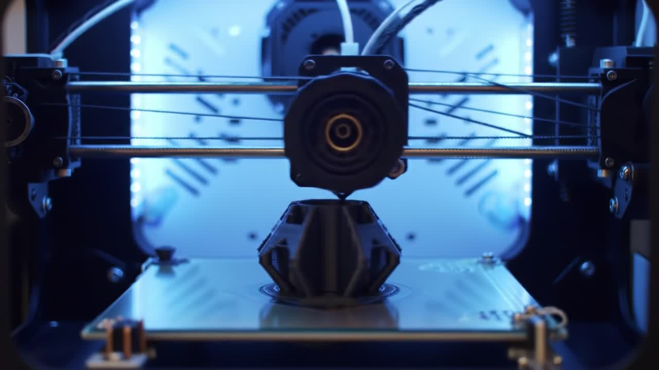 A Detailed Look at the Intricate Process of 3D Printing: Crafting Precision Models with Advanced Technology in a High-Tech Environment