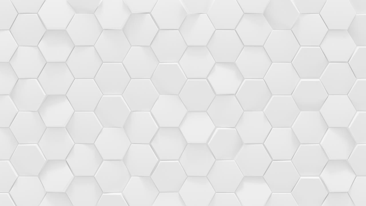 fondo geométrico hexagonal blanco bucle sin costuras animación de renderizado 3d