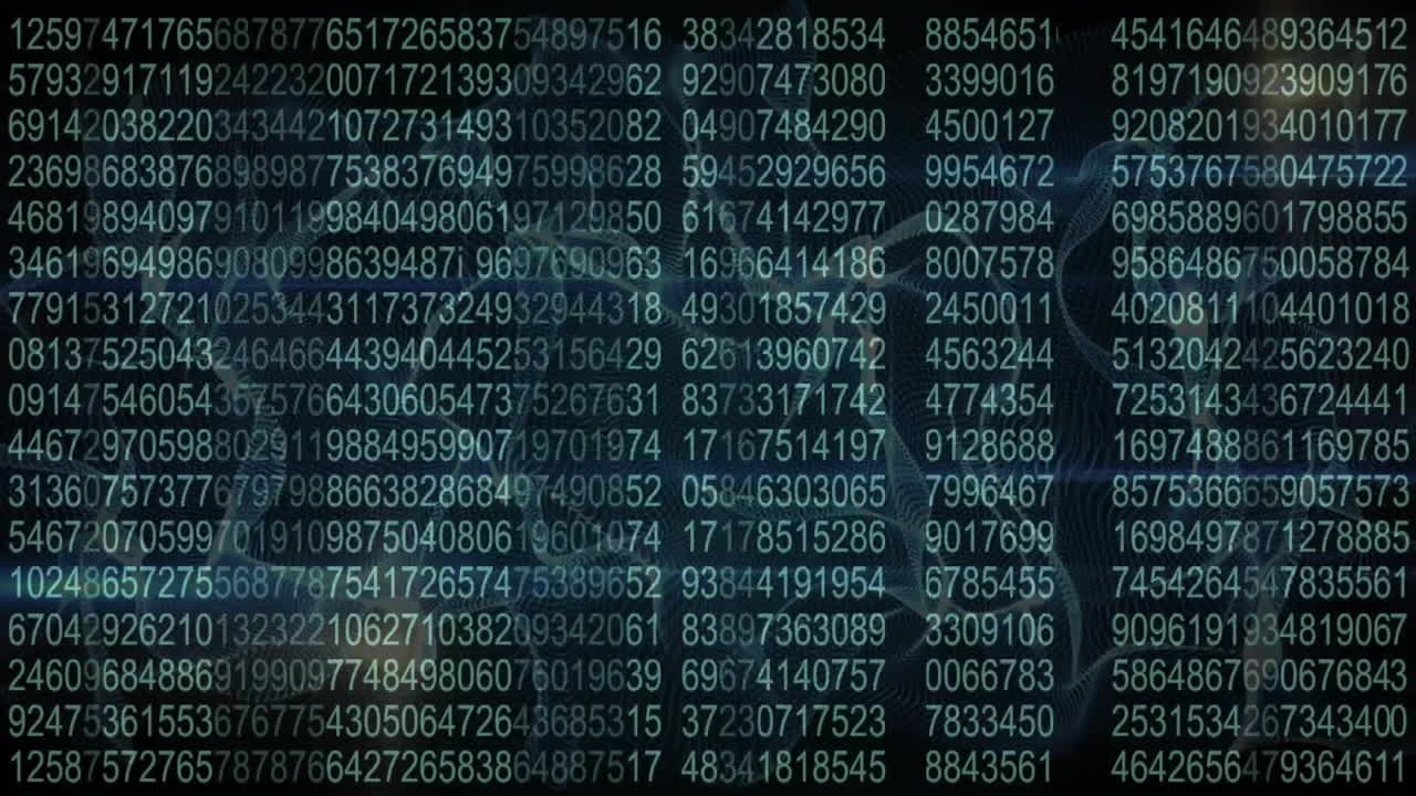 animación del procesamiento de datos financieros sobre un fondo oscuro