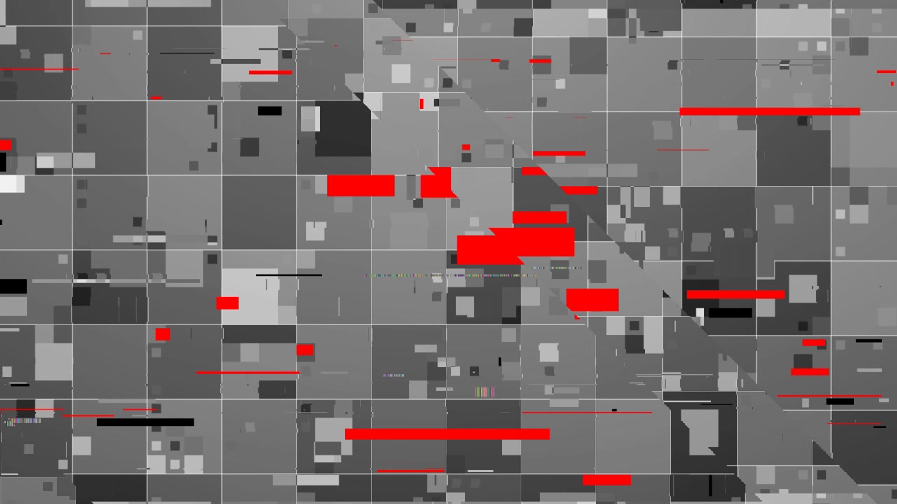 Abstract looapble digital glitch pattern animation, chaotic, broken background, ideal for technology, error messages, or cybersecurity themes