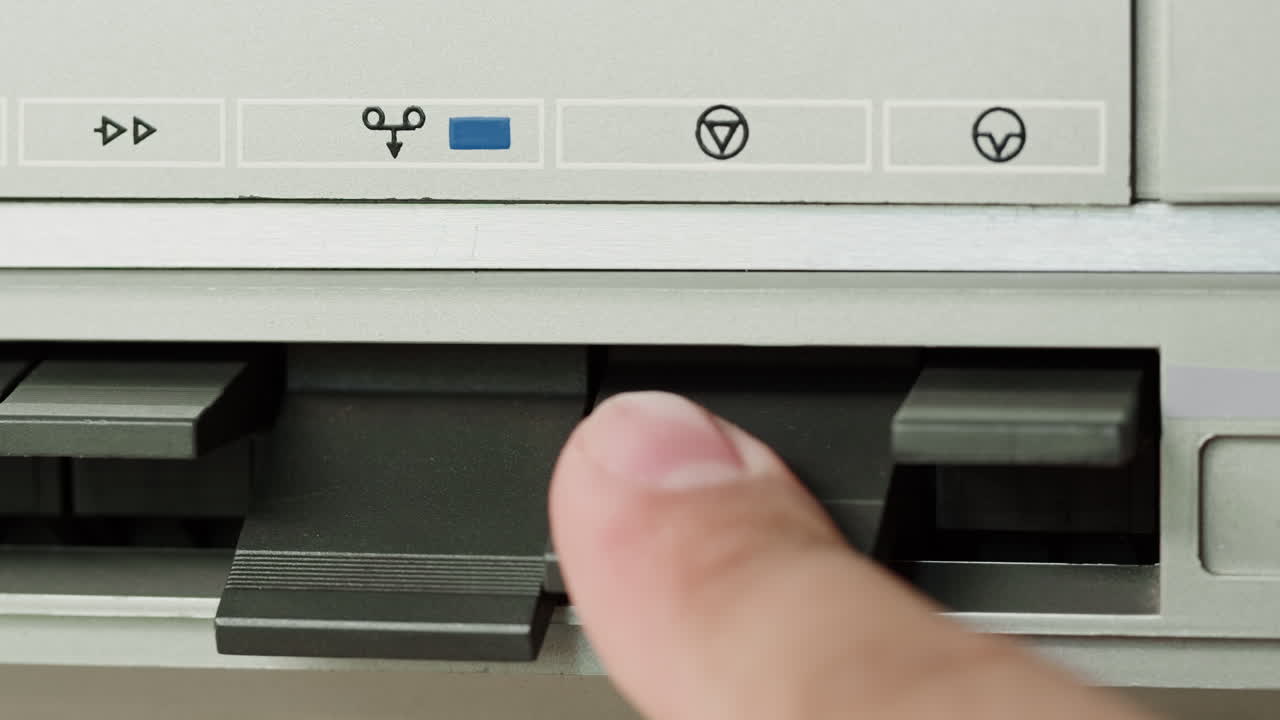 Close-up of Vintage Cassette Tape Player Controls