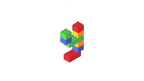 número nueve en isométrico. constructor de color. canal alfa