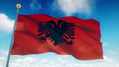4k highly detailed flag of albania loopable