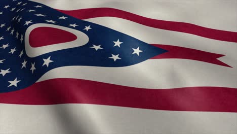 flag of ohio video waving in wind. realistic us state flag background