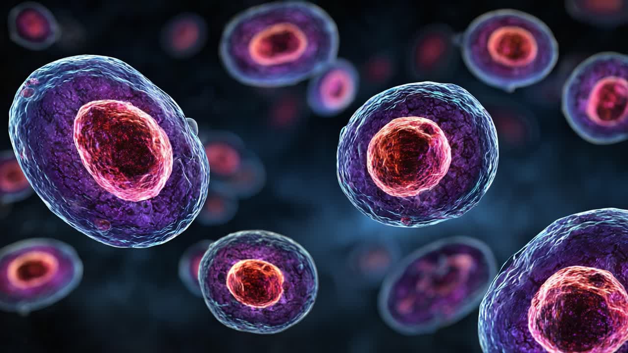 Breathtaking Close-Up View of Vibrant Cells in a Microscopic Environment: An Intricate Exploration of Living Cells Under High Magnification