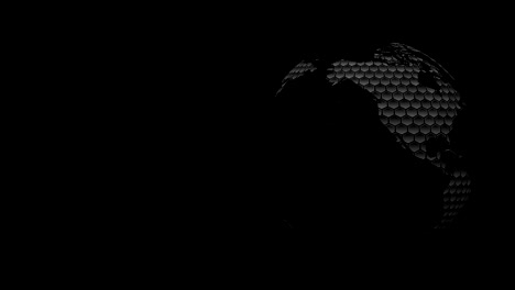 earth planet rotation with black metallic texture industrial motion background loop