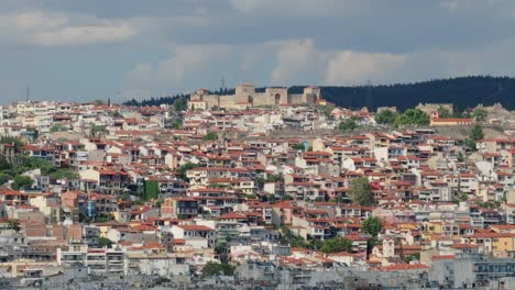 ano poli with castle in thessaloniki, greece