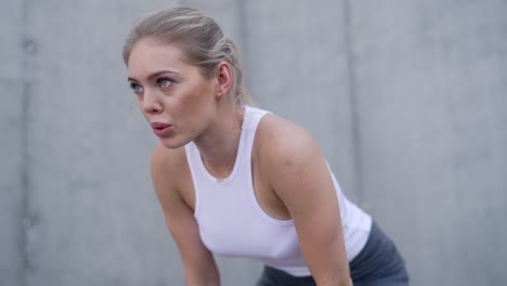 woman resting after outdoor workout