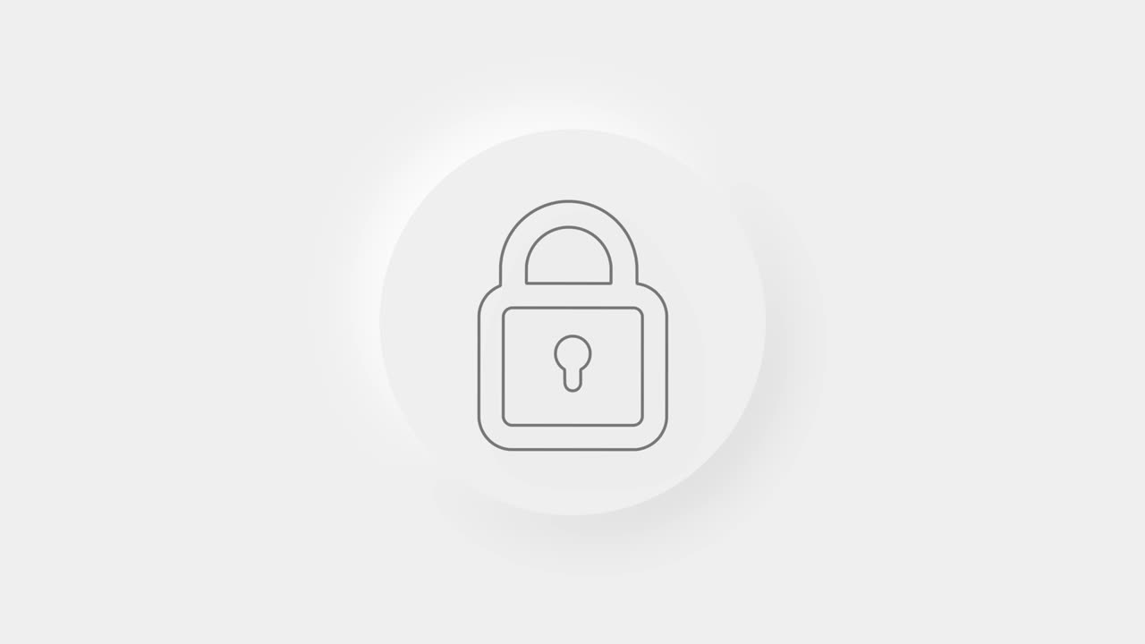 icono de cerradura aislado en fondo blanco. signo de candado. seguridad, seguridad, protección, concepto de privacidad. 4k